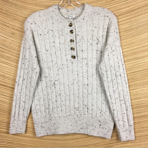 Madewell Donegal Bowden Henley 1/4 Button Wool Sweater Size S - Picture 5 of 11